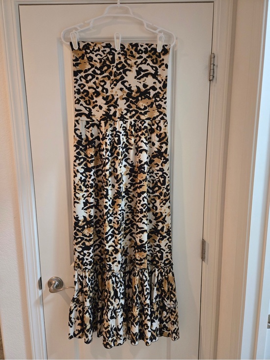 Curations Dresses & Skirts - Leopard Print Maxi Skirt/Dress in Black and Tan
